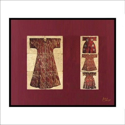 Red Kaftans Trio Traditional Design Stone Art