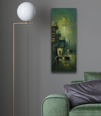 Streets of Baghdad Knife Art Original Hand Painted Canvas