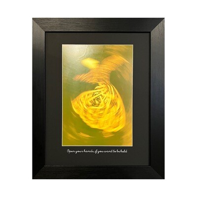 Rumi Whirling Dervish Yellow Design in Black Grain Finish