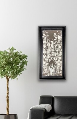 Streets of Fez- Textured Multi-Media Hand painted Canvas in a Black Frame