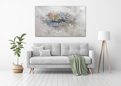 Blessings are from Allah, Surah An-Nahl, 16:53. Abstract Calligraphy Original Handed Painted Design
