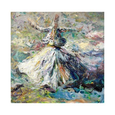 Whirling Dervish Abstract Textured Oil Painting