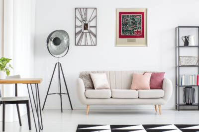 Surah Falaq Hand-Stitched Appliqué Mount White Museum Frame