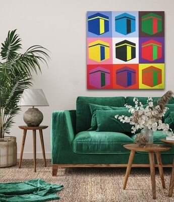 Colours of Islam - Kaaba Pop Art Original Giclée Canvas
