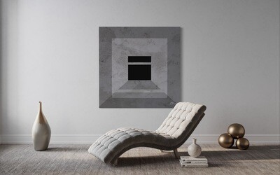 Kaaba - Shade - Grey Abstract Giclée Canvas