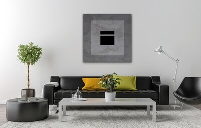 Kaaba - Grey Tones Abstract Giclée Canvas