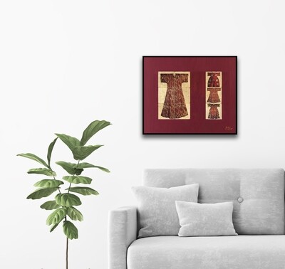 Red Kaftans Trio Traditional Design Stone Art