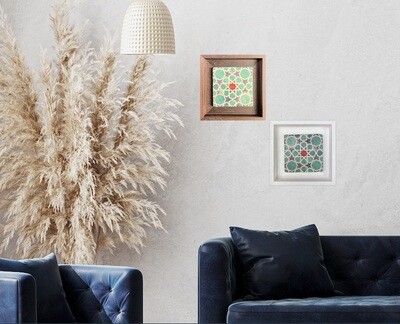 Turquoise, Red and Blue Geometric Stone Stile