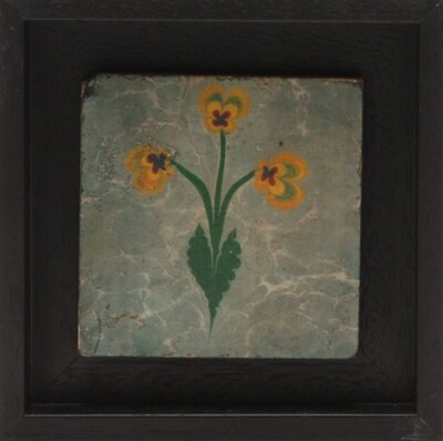 Yellow Flowers on Marble Design Stone Art