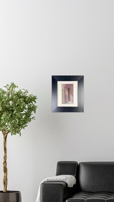 Al-Hambra Doorway Handpainted Design in Black Grain Finish Frame