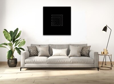 Allah Kufic Calligraphy V-Groove Design in Black 3D Matte Finish Box