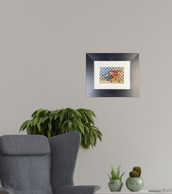 Al-Hambra Geometric Handpainted Design in Black Grain Finish Frame