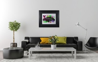 Dome of the Rock Colours of Love in a Black Grain Finish Frame