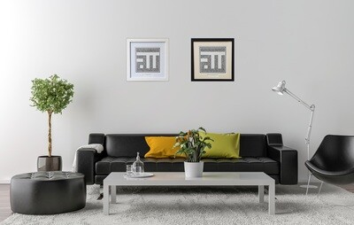 Mini 99 Names of Allah in Kufic Allah Square Monochrome Design in Memory Box Frame