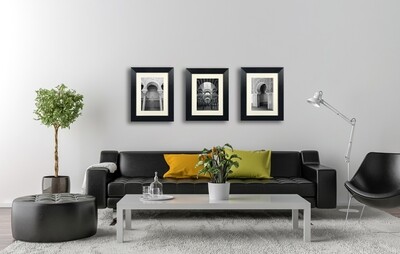 Monochrome Blessed Arches Architecture Art (D1) in Black Frame