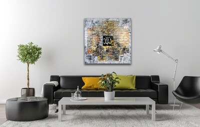 99 names of Allah Asmal Husna original hand engraved multi-coloured oil painting