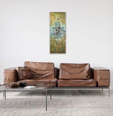 Abstract 99 Names of Allah Textured Original Hand Painted Canvas