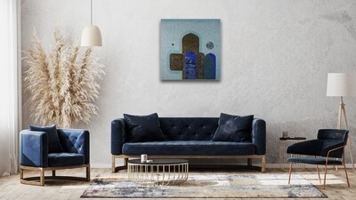 Abstract Blessed Arches &amp; Ayaats Original Mix Media Hand Painted Canvas