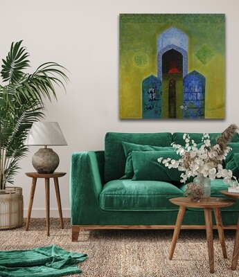 Abstract Blessed Arches &amp; Ayaats Original Mix Media Hand Painted Canvas