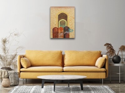 Abstract Blessed Arches &amp; Ayaats Original Mix Media Hand Painted Canvas