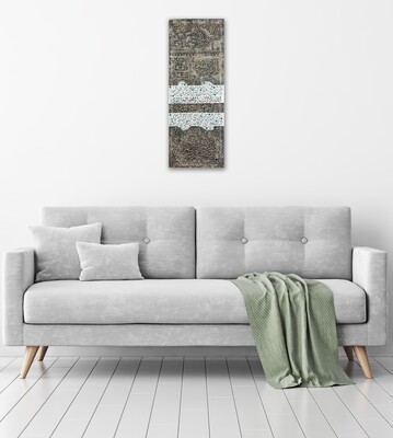 Abstract Design Ayatul Kursi &amp; Four Quls 3D Textured Oil Painting