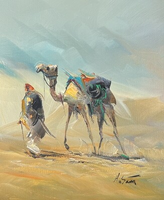 Bedouin & Camel - Knife Art Oil Painting