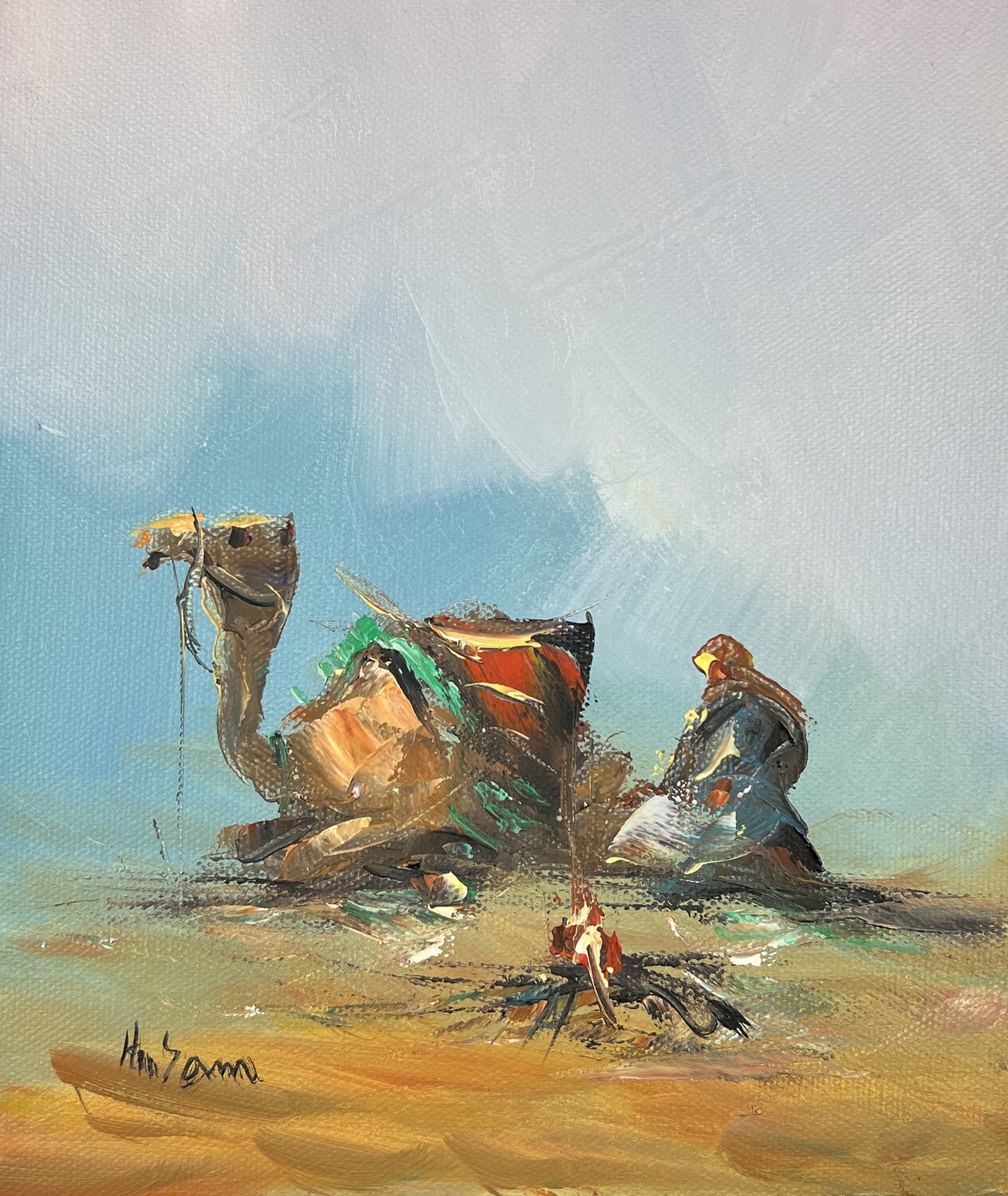 Bedouin & Camel - Knife Art Oil Painting
