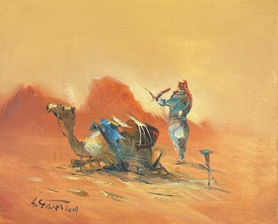 Bedouin & Camel - Knife Art Oil Painting