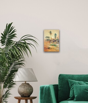 Desert Oasis - Knife Art Oil Painting