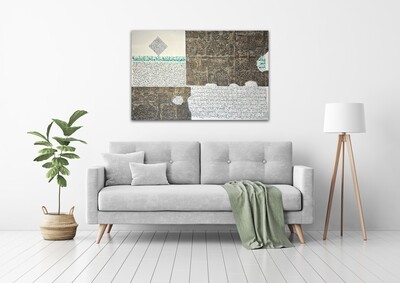 Abstract Large Four Quls 3D Textured Landscape Oil Painting