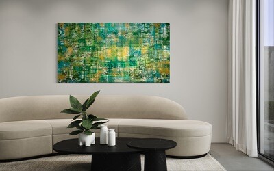 Quranic Verses Mixed Media Collage Original Hand Painted Canvas