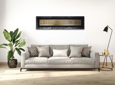 Surah Ikhlaas Bas Relief Fatimid Kufic Gun Metal Distressed Frame