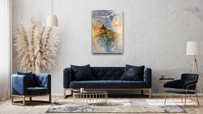 Al-Haseeb, Al-Mumeet - 99 names - abstract calligraphy oil painting