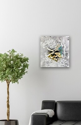 Al Mueed Textured Multi-Media Original Textured Canvas
