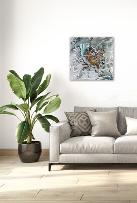 Al-Muqtadir, The Omnipotent - Name of Allah - Abstract Stylistic Design Textured Oil Painting