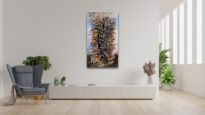 Asma al Husna 99 Names of Allah - Original hand engraved knife calligraphy painting