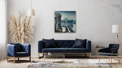 Baghdad City architecture - Textured Original Knife Oil Painting