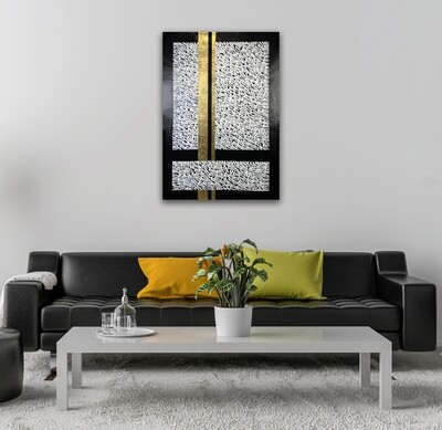 Kaaba Gold Leaf Textured Oil Painting Landscape