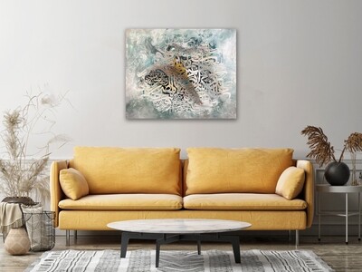 "Glad tidings to those who persevere " 2:155 Abstract Stylistic Design Textured Oil Painting