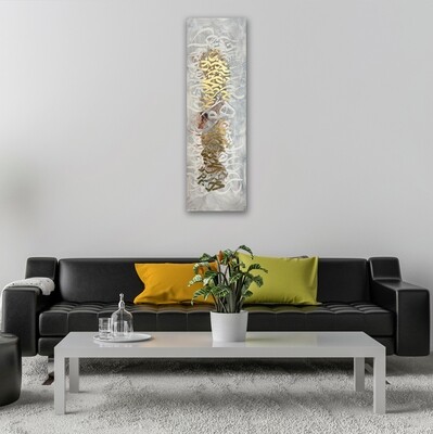 Huwa (Him, Allah) Gold Textured Oil Painting