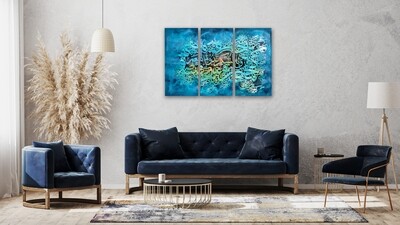 With gratitude, blessings last - Islamic Proverb - Abstract Stylistic Design Textured Oil Painting