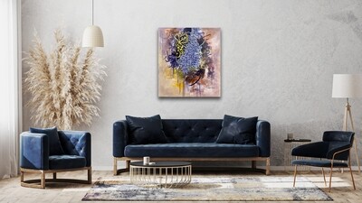 Blessed Asma al-Husna - abstract calligraphy oil painting