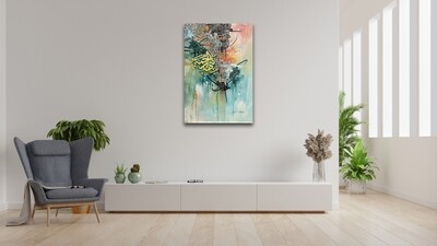 The Prophet of Mercy Nabiyyur Rahma - abstract calligraphy oil painting