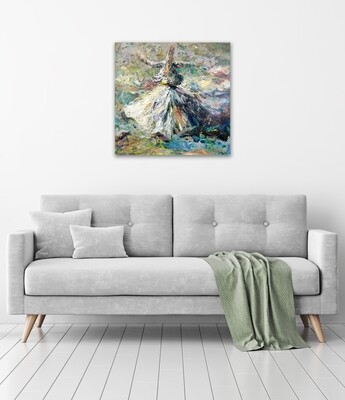 Whirling Dervish Abstract Textured Oil Painting