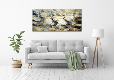 Whirling Dervishes Abstract Textured Oil Painting