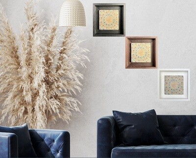Brown, Blue & Turquoise Persian Geometric Stone Tile