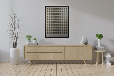 99 Names of Allah in Large Portrait Design in Brown Leather Veneer Frame