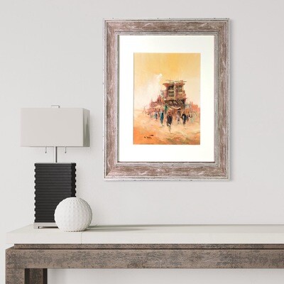 Desert Bedouin and Village - Knife Art Oil Painting