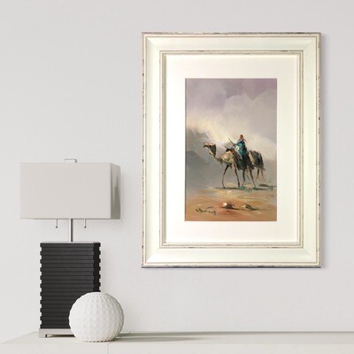 Bedouin & Camel in the Desert - Knife Art Oil Painting