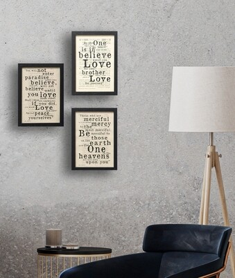 Hadith of Peace Hadith Art Black Modern Box Frame